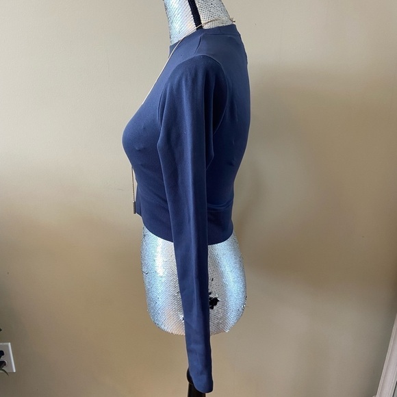 dynamite Cropped Long Sleeve Ribbed Stretch Top Size Small - Picture 5 of 9